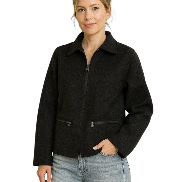 Eddie Bauer XS Oversized Lightweight Recycled Wool Full Zip Jacket - Picture 1 of 10